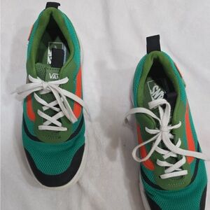 Vans Kids Vibrant Green and Orange Sneakers